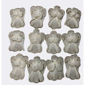 White Netted Sheer Wire-Edged Angels For Crafts & Decorations